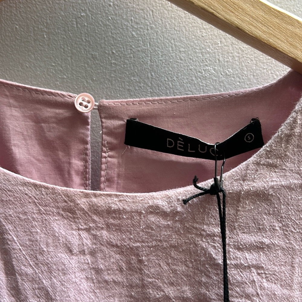 NWT Dèluc Pink Ruffle Cut Out Mini Dress - Picture 12 of 12